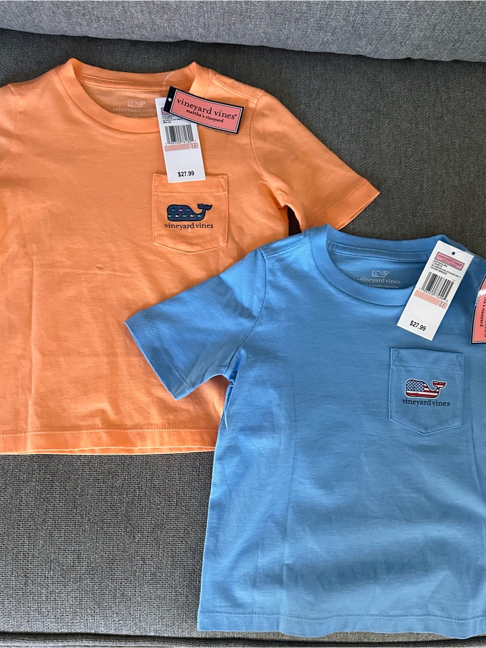 NWT Boys 2T Vineyard Vines T-Shirts Blue & Orange set of 2 - Picture 2 of 7